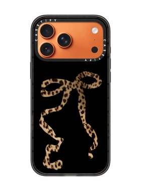 现货CASETiFY豹纹蝴蝶结丝带黑色底色适用苹果iPhone17 Pro Max手机壳16/15/14磁吸13时尚小众高级感保护套12
