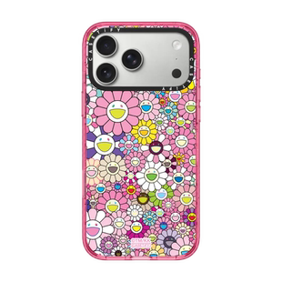 现货CASETiFY联名村上隆太阳花朵盛开粉色定制可写字适用苹果iPhone17 pro max磁吸手机壳16/15/14时尚潮流13