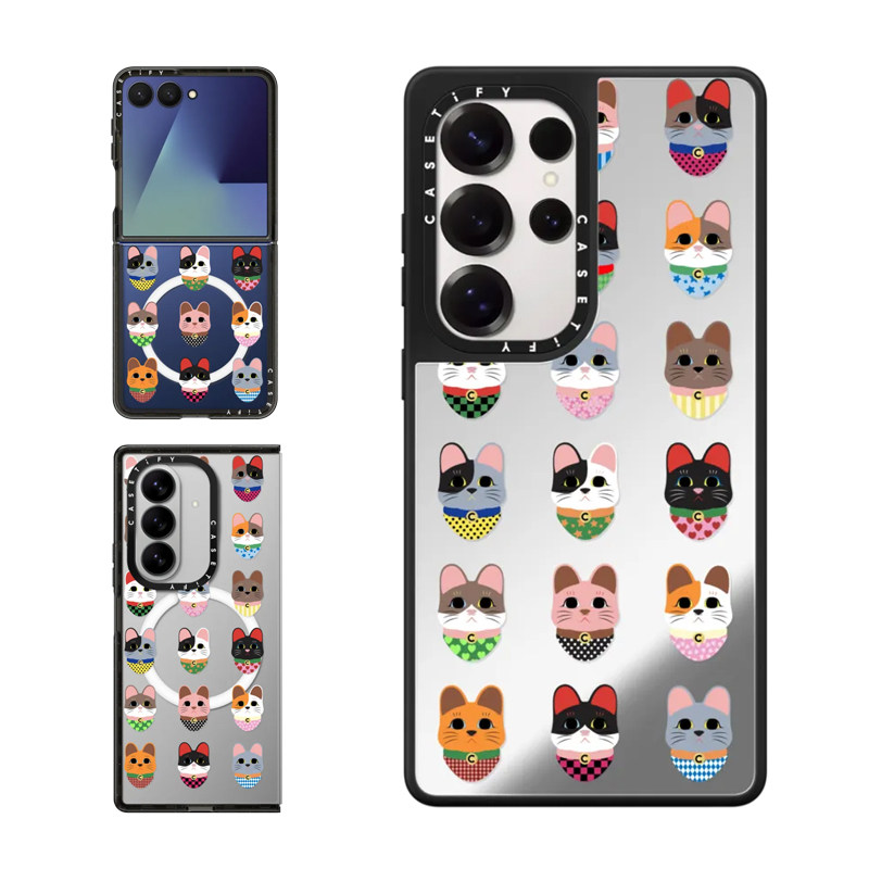 现货CASETiFY招财猫阵列适用三星S24/S25 Ultra手机壳Z Flip7/Z Fold 6/5时尚潮牌好运新年全包防摔保护套s23