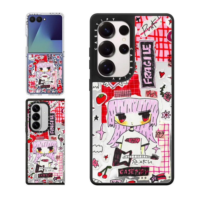 CASETiFY粉岩拼贴摇滚少女手机壳
