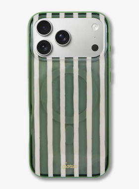 sonix鼠尾草绿色抽象条纹适用苹果17promax磁吸手机壳防摔iPhone17pro时尚潮牌air小众高级感清新保护套16pm