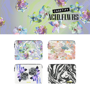 Pro 16寸笔记本电脑包海绵防摔内胆袋 MacBook CASETiFY植物图鉴系列ACID.FLWRS奇幻花卉艺术适用苹果iPad