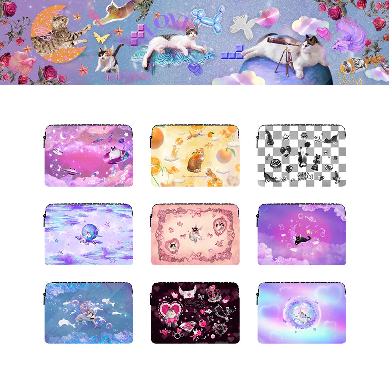 CASETiFY艺术家联名Mond Kim梦幻猫咪适用苹果ipad/macbook pro 13/16寸笔记本电脑包创意海绵内胆包袋防摔套