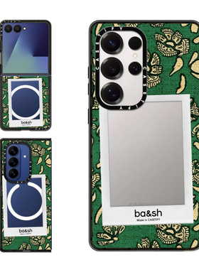 现货CASETiFY联名ba&sh拼图相框适用三星S24/S25 Ultra手机壳Z Flip 7/Z Fold 6优雅绿色波西米亚轻奢保护套