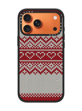 现货CASETiFY红色复古苏格兰针织毛衣适用苹果iPhone17 pro max手机壳16/15/14磁吸13小众高级感防摔保护套12