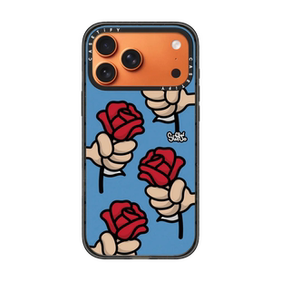 现货CASETiFY放下爱Vibes适用苹果iPhone17 pro max磁吸手机壳16/15/14创意蓝底玫瑰街头潮流涂鸦13保护套12