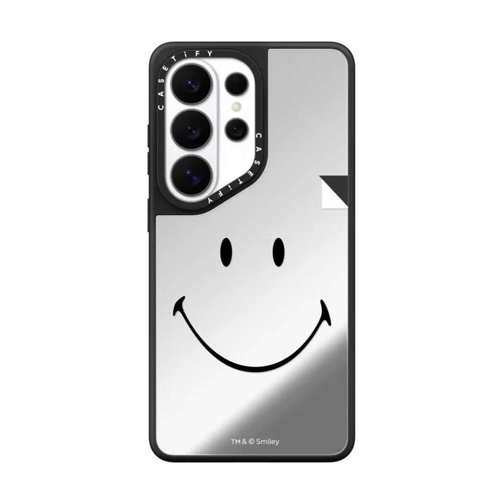 现货CASETiFY联名Smiley®原始笑脸黑色镂空透明版适用三星S24/S25 Ultra手机壳Z Flip 7/Z Fold 6限量保护套