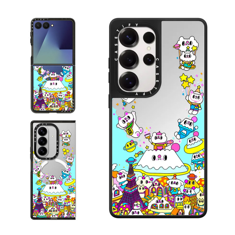 现货CASETiFY富士云团友伴适用于三星S24/S25 Ultra手机壳Z Flip7/Z Fold 6/5小众趣味可爱卡通防摔保护套s23