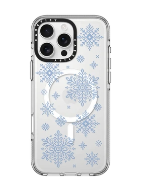 现货CASETiFY蓝色针尖雪花适用苹果iPhone16 pro max磁吸手机壳15/14/13/12创意潮牌冬季圣诞节日防摔保护套
