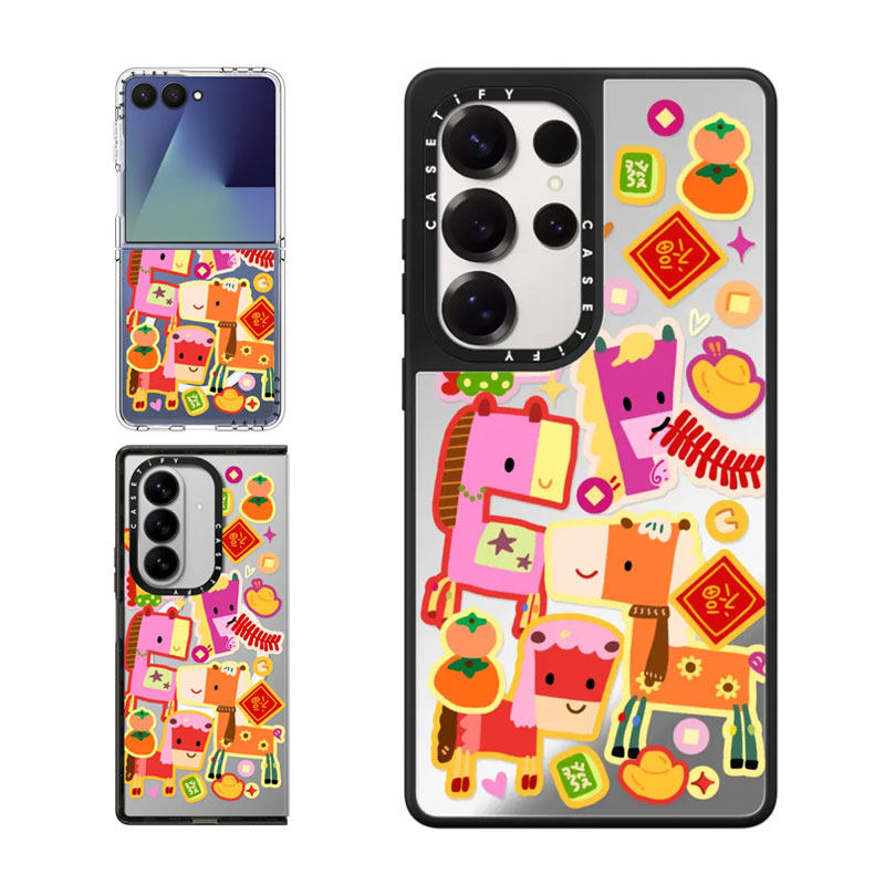 现货CASETiFY福运满载适用于三星S24/S25 Ultra手机壳Z Flip7/Z Fold 6/5卡通趣味喜庆新年好运防摔保护套s23