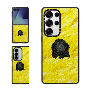 现货CASETiFY金黄麦田风中凌乱的黑色小狗适用三星S24/S25 Ultra手机壳Z Flip7/Z Fold 6/5可爱萌系保护套s23