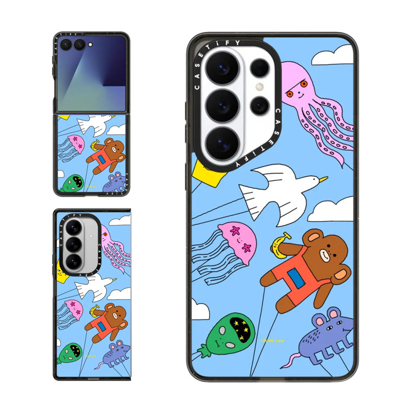 现货CASETiFY展翅高飞适用三星S25/S26 Ultra手机壳Z Flip7/Z Fold 6/5小众趣味插画艺术可爱防摔保护套s24+