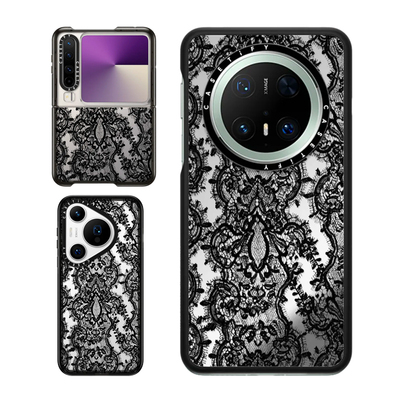CASETiFY黑色蕾丝图案轻奢手机壳