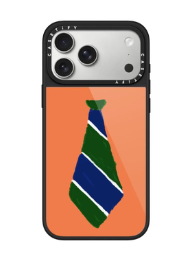 现货CASETiFY橙色底领带适用苹果iPhone17 pro max手机壳16/15/14磁吸13创意12小众高级感air防摔保护套plus