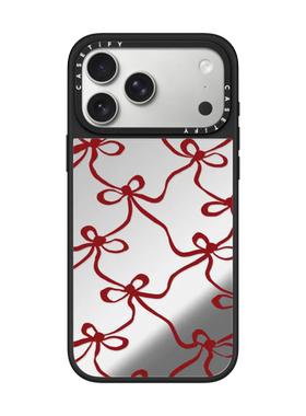 现货CASETiFY红色蝴蝶结网适用于苹果iPhone17 Pro Max磁吸手机壳16/15/14时尚潮流13甜酷高级感防摔保护套12