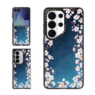 现货CASETiFY夜樱适用于三星S25/S26 Ultra手机壳Z Flip7/Z Fold 6/5时尚潮流小众轻奢春日花卉防摔保护套s24