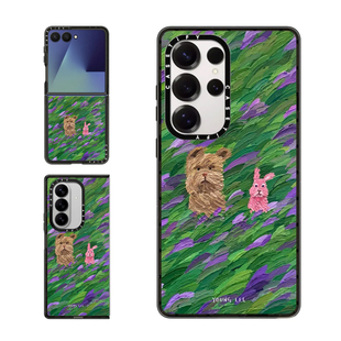 现货CASETiFY风中凌乱的小狗小兔适用三星S24/S25 Ultra手机壳Z Flip7/Z Fold 6/5自然艺术软萌可爱保护套s23