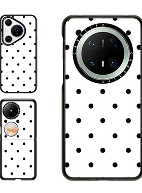 现货CASETiFY白色经典圆点适用华为Pura 80 Pro手机壳Ultra/Pocket 2折叠Mate60/70Pro+复古pura x时尚保护套
