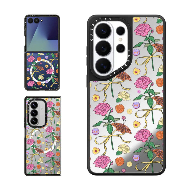 现货CASETiFY花束印花适用三星S25/S26 Ultra手机壳Z Flip7/Z Fold 6/5时尚潮流小众高级感春天防摔保护套s24