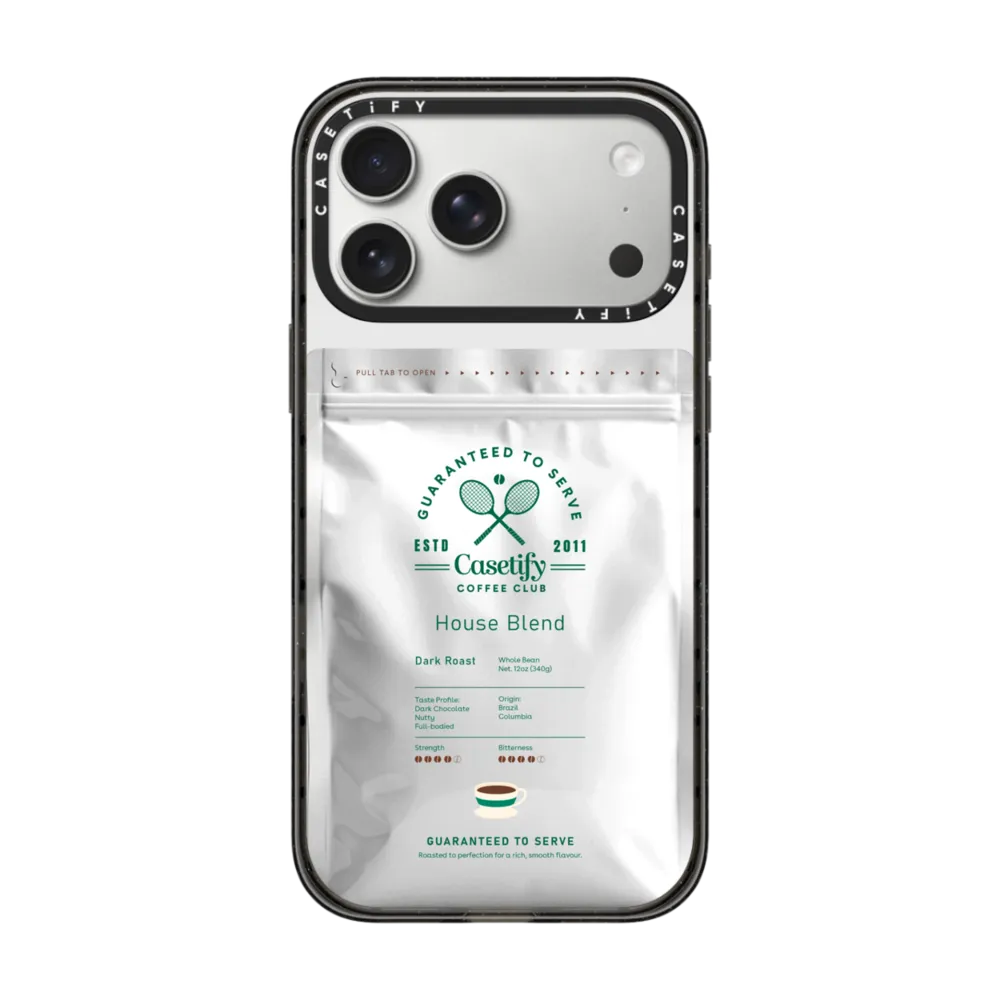 现货CASETiFY网球俱乐部咖啡豆包装袋适用苹果iPhone17 Pro Max手机壳16/15/14磁吸13时尚潮牌小众高端保护套