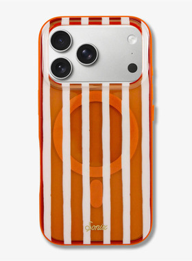 sonix南瓜色抽象条纹适用于苹果17promax磁吸手机壳iPhone17pro时尚超好看air小众高级感全包防摔保护套16pm