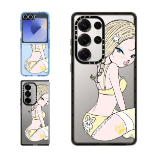 现货CASETiFY雀斑辣妹适用于三星S24/S25 Ultra手机壳Z Flip 6/Z Fold 5时尚潮牌趣味女孩透明防摔保护套s23
