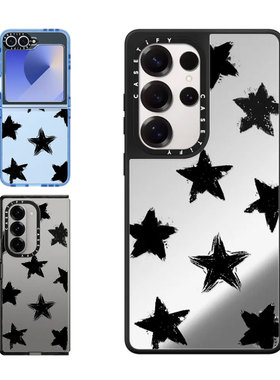 现货CASETiFY正品黑色星星适用三星S24/S25 Ultra手机壳Z Flip 6/Z Fold5时尚潮牌简约小众高端防摔保护套s23