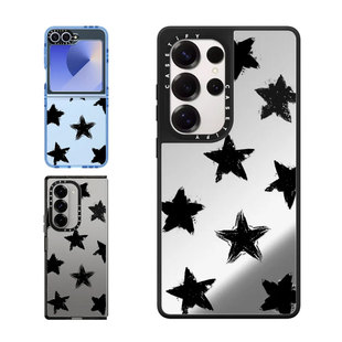 现货CASETiFY正品黑色星星适用三星S24/S25 Ultra手机壳Z Flip 6/Z Fold5时尚潮牌简约小众高端防摔保护套s23