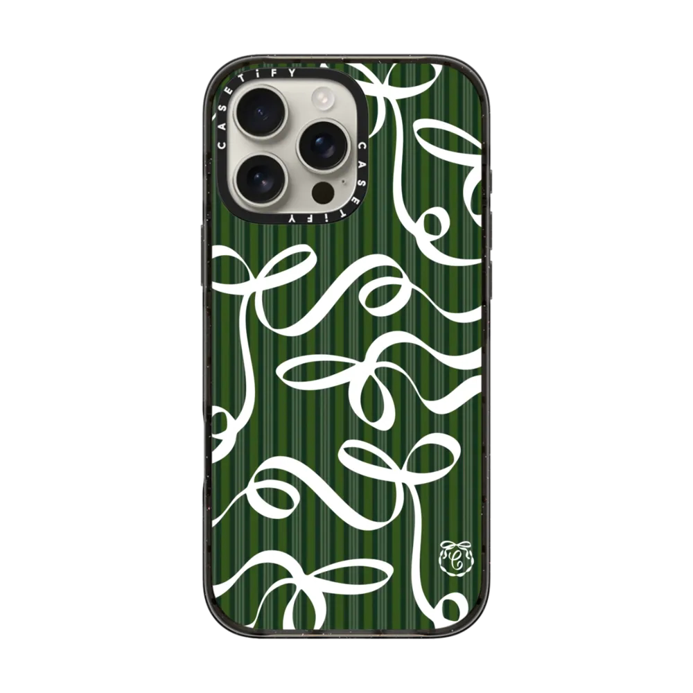 现货CASETiFY复古绿色缎带蝴蝶结适用苹果iPhone16 pro max手机壳15/14/13磁吸12小众轻奢气质名媛保护套plus