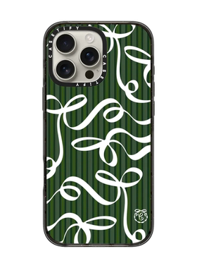 现货CASETiFY复古绿色缎带蝴蝶结适用苹果iPhone16 pro max手机壳15/14/13磁吸12小众轻奢气质名媛保护套plus