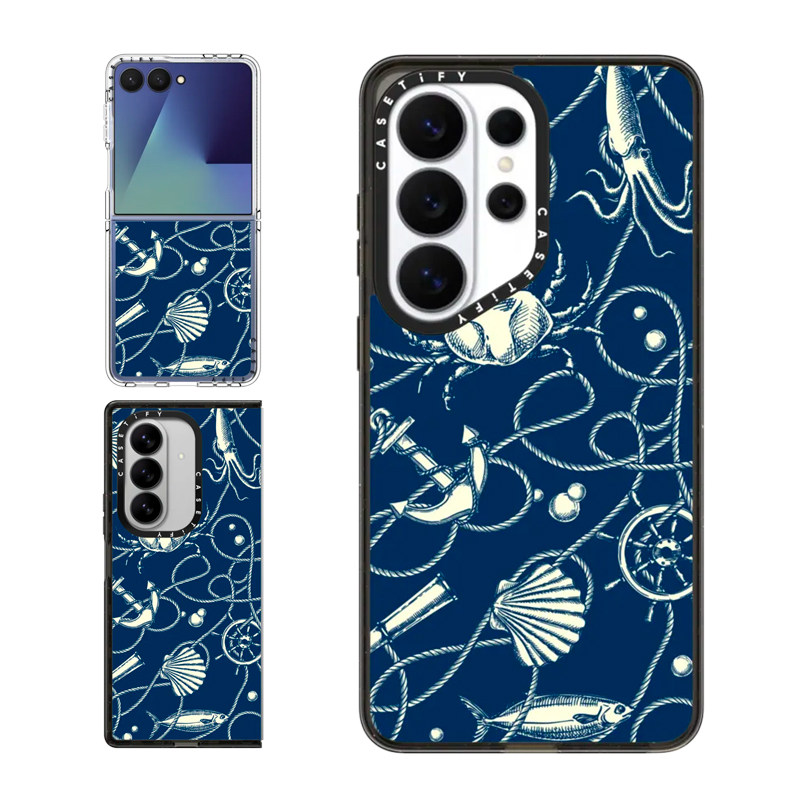 现货CASETiFY航海之旅适用三星S25/S26 Ultra手机壳Z Flip7/Z Fold 6/5个性创意小众独特蓝色防摔保护套s24+