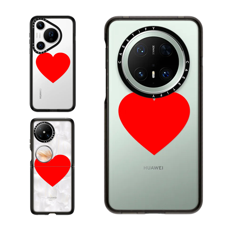 现货CASETiFY在我心中红色爱心适用于华为P70 Pro手机壳Ultra/Pocket 2折叠Mate60/70Pro+小众简约防摔保护套