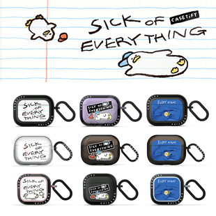 CASETiFY趣味插画艺术SSEBONG躺平鸭适用苹果Airpods pro 2/3代无线蓝牙耳机保护套Airpods 4代可爱防摔软壳