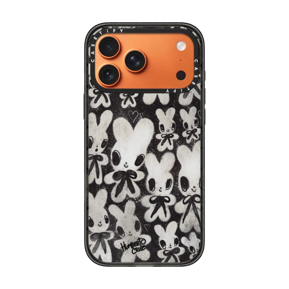 现货CASETiFY黑色蝴蝶结兔子适用于苹果iPhone17 Pro Max手机壳16/15/14磁吸小众趣味13怀旧插画艺术保护套12
