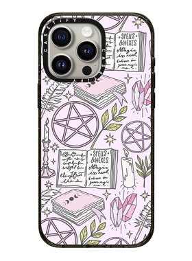 现货CASETiFY女巫魔法书适用苹果iPhone15pro max手机壳14/13/12个性创意潮牌粉紫色小众高端魔幻高端保护套