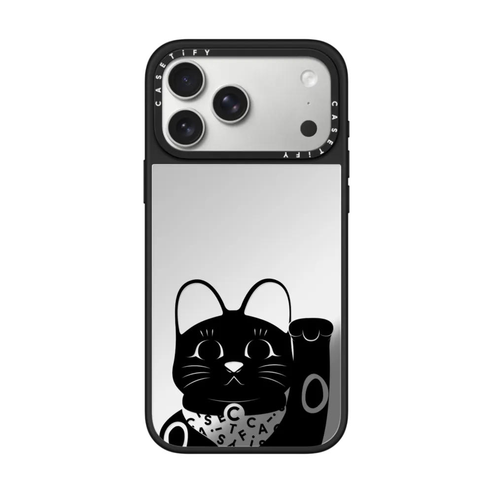 现货CASETiFY黑色招财猫适用于苹果iPhone17 Pro Max磁吸手机壳16/15/14创意潮流13小众轻奢新年好运保护套12