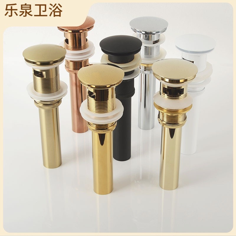 欧式大弹跳有孔翻版下水器卫生间面盆下水器有溢水孔防臭防漏