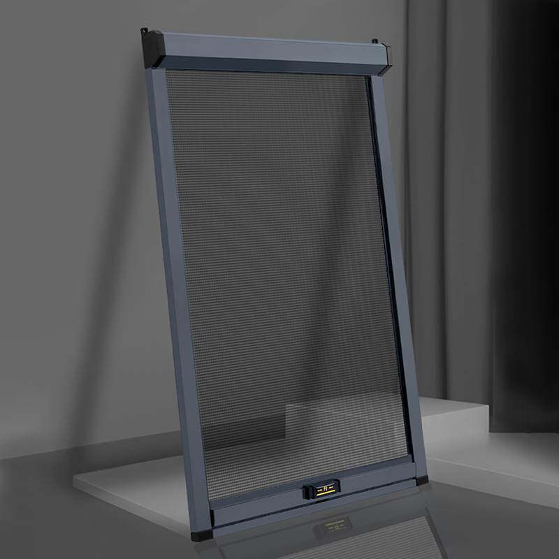 隐形卷筒下拉伸缩式纱窗铝合金防蚊通风防脱轨定制可拆洗高清纱网