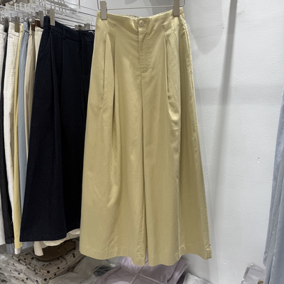 2025夏季新款韩版时尚百搭高腰显瘦遮肉休闲裤女宽松薄款阔腿长裤