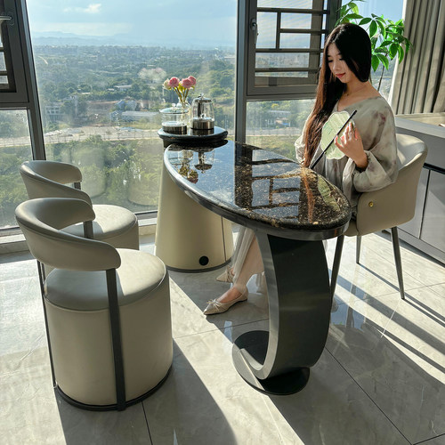 高级感家用阳台奢石泡茶台