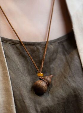 棕色商场同款新中式福禄双全纳福