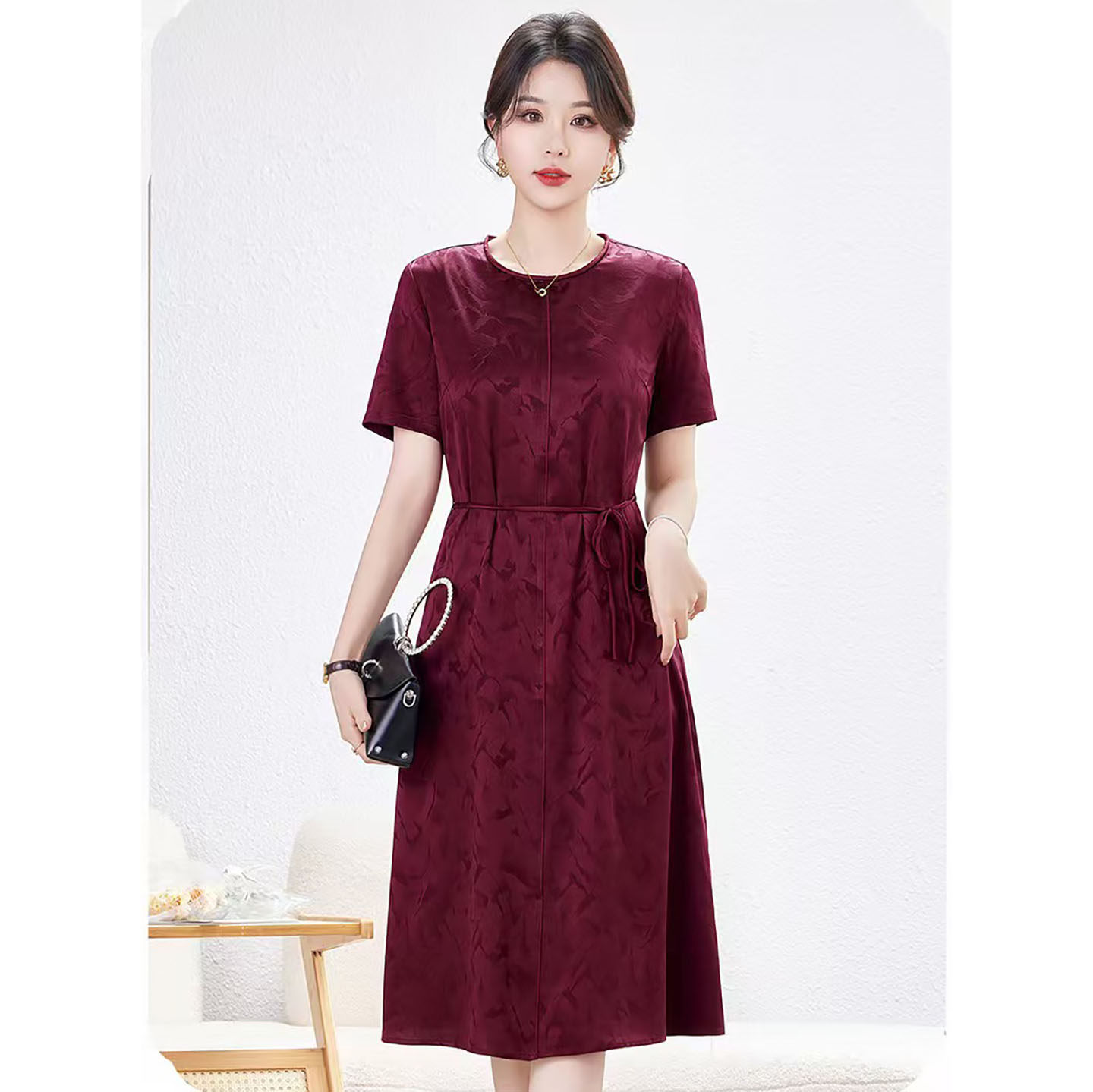 杭州正宗真丝连衣裙妈妈轻奢高级感高端大气上档次妈妈装夏装衣服