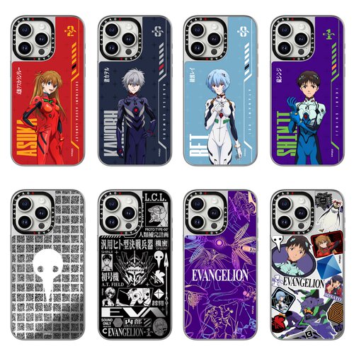 潮K联名EVA新世纪福音战士镜面手机壳适用苹果18ProMax动漫iPhone17Pro机甲16电镀银15防摔保护套14潮牌13