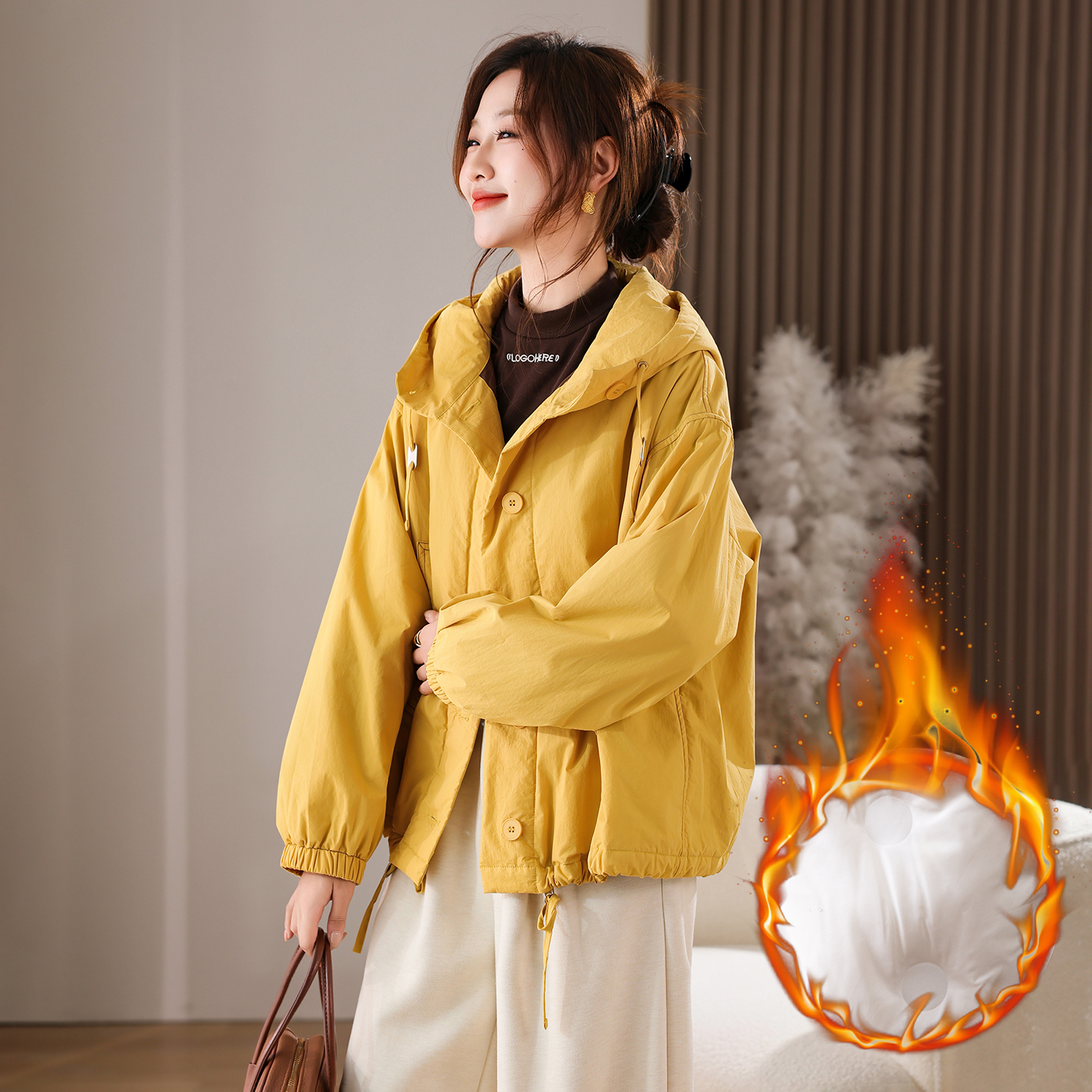 秋季独特超好看衬衫夹棉外套棉服