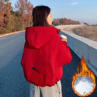 外套短款 派克服冬季 羽绒服 冬女款 红色三防冲锋衣鹅绒服女2025新款