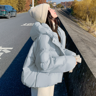 羽绒服女2025新款 超火冬装 女士冬季 轻薄巨好看 外套 女款 蓝色短款