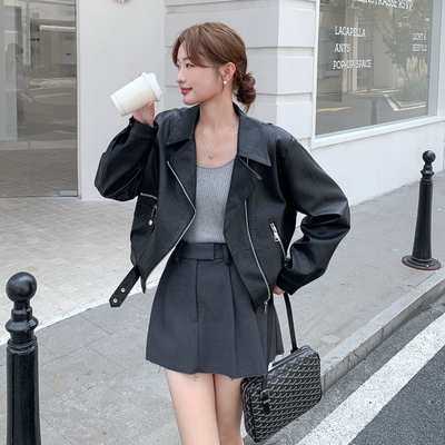 黑色皮衣外套女2025新款女款超火