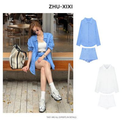 亚麻透气夏季高腰显瘦衬衣