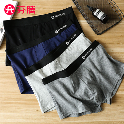 3条芬腾纯棉7A抑菌男士平角裤