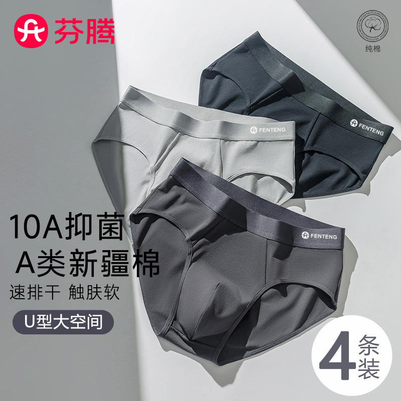 芬腾A类纯棉10a抗菌三角裤男